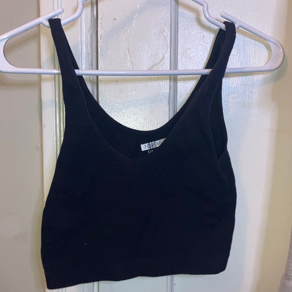 Forever 21 Black V-Neck Top